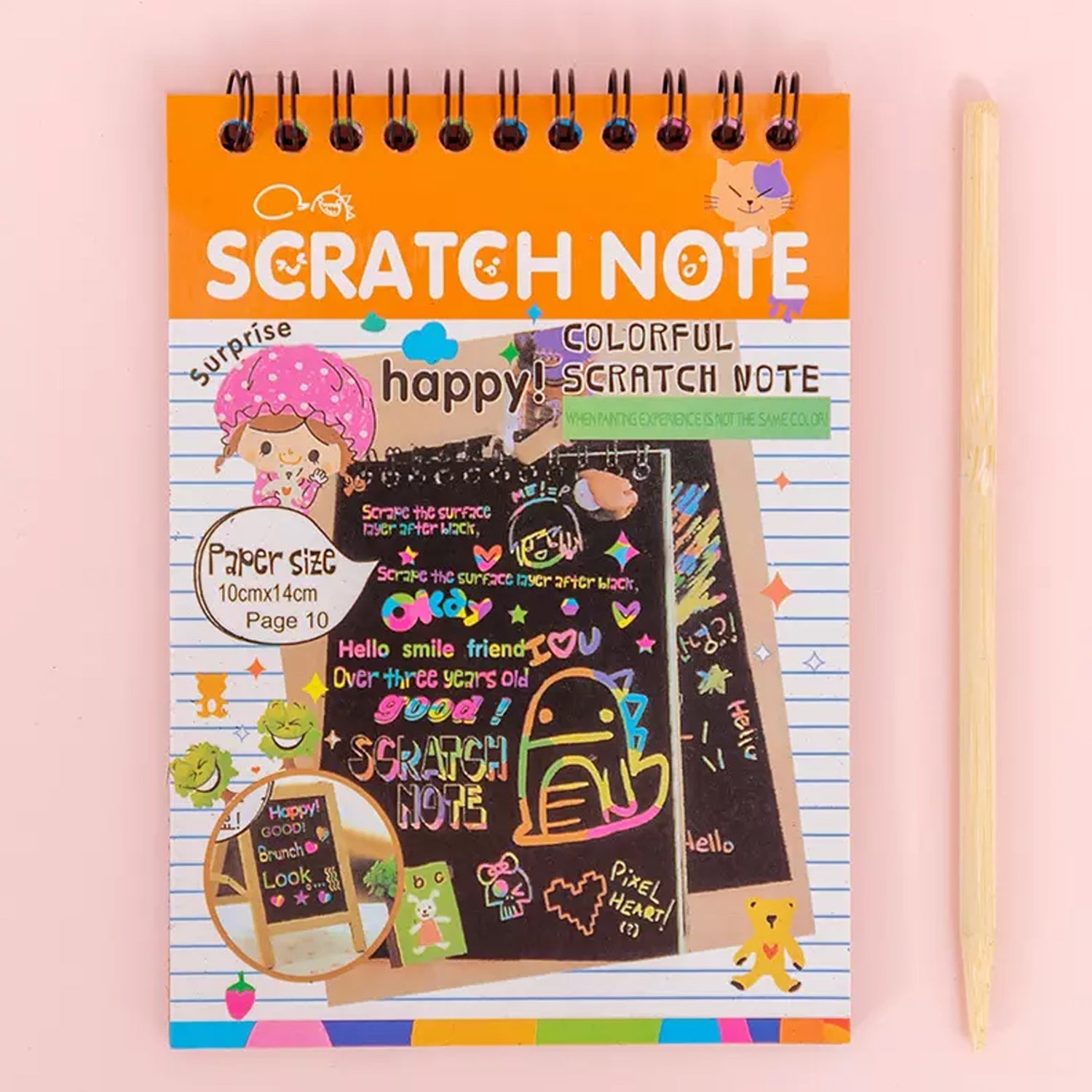 06_bafe1f05-22a6-407f-8b2e-db2265d38a9e.jpg Crafts Rainbow Art Scratch Paper Book (10 Pages, Pack of 1) - Image 1