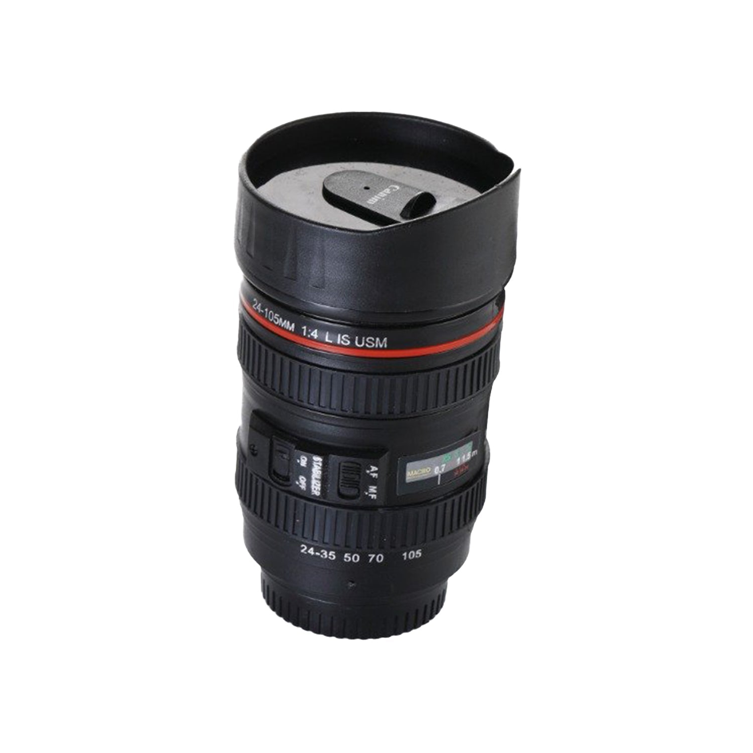 0720_2.jpg Camera Lens Shaped Coffee Mug Flask With Lid - Image 1
