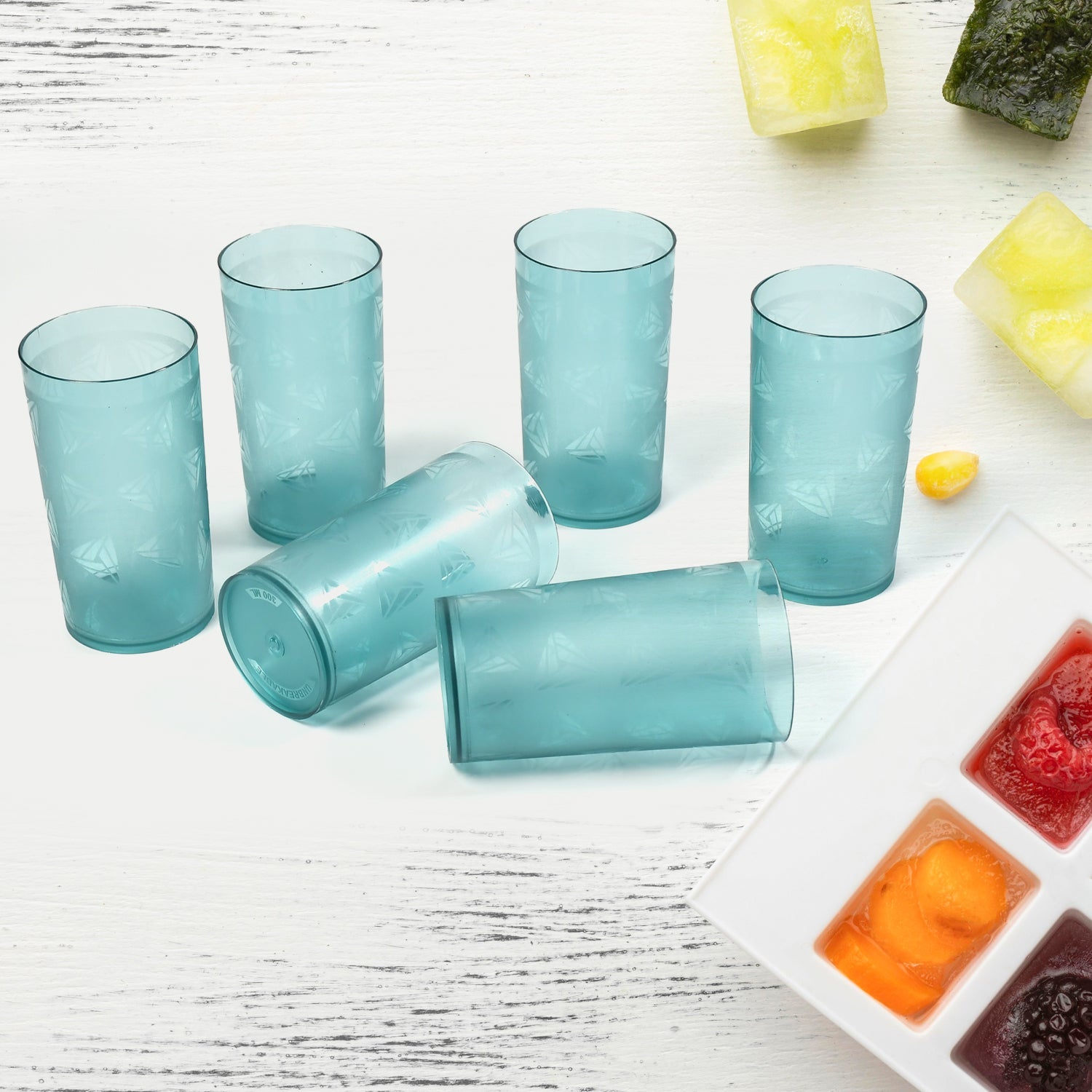 07_db829621-eccb-4407-a3de-252c09fc2c3c.jpg Set of 6 Unbreakable Transparent Plastic Water Glasses (300ml) - Image 1