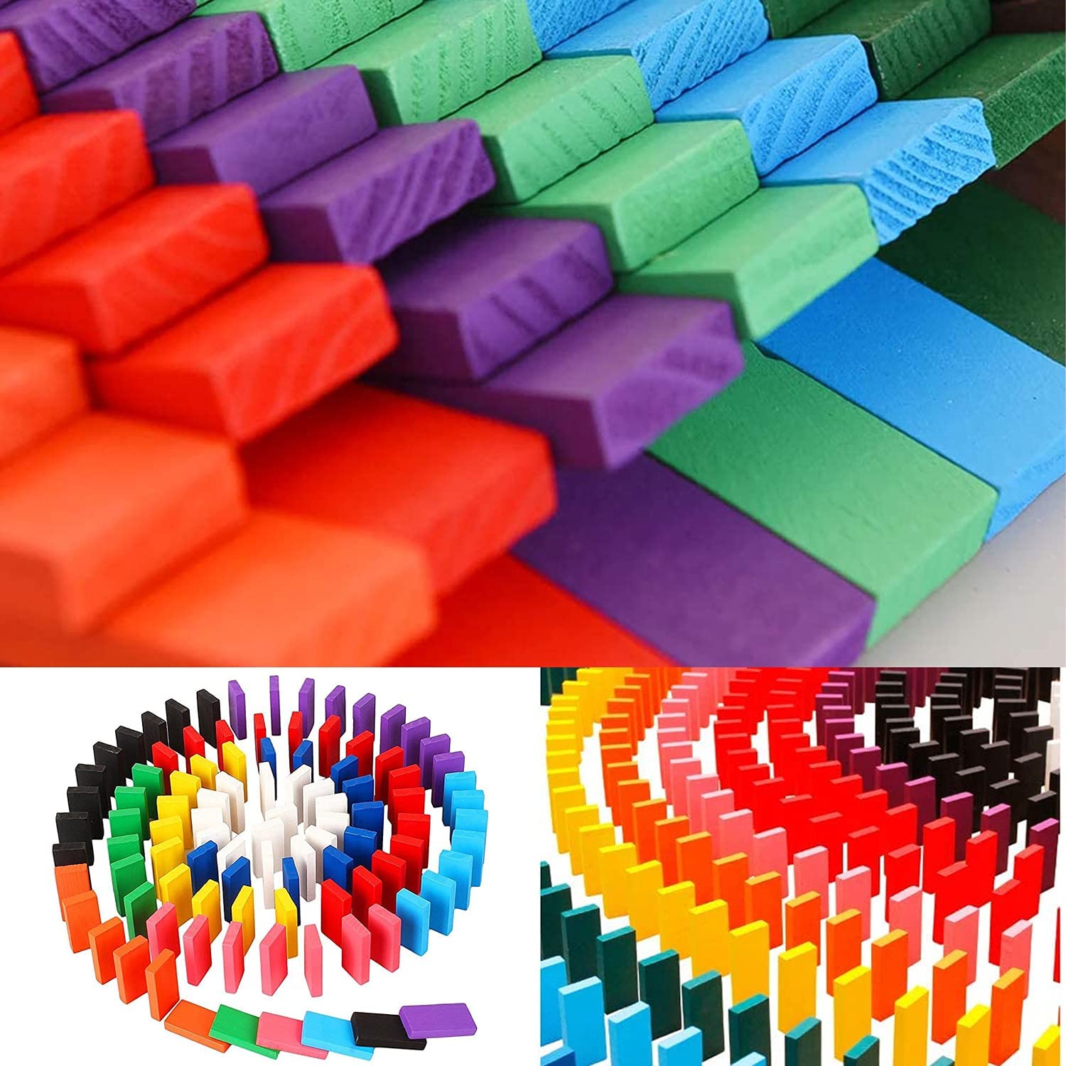 08_5cd7ce2b-8271-4783-b4e4-8ffcda6970f8.jpg 120Pc Dominoes Blocks Set Multicolor Wooden Toy Building Indoor Game Toy. - Image 1