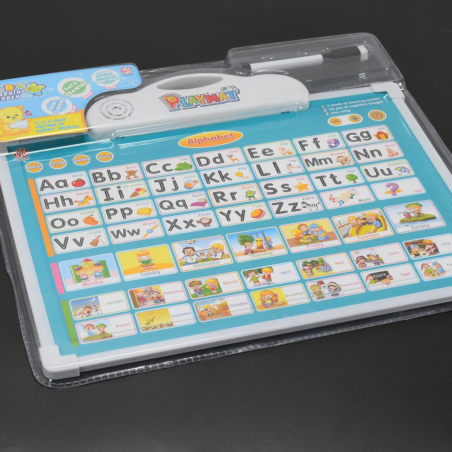 08_c0800827-40bc-4b35-9609-f749767c5568.jpg Learning Board 2in1 - Educational PAD for Kids Musical Board for Alphabet ABC Learning Toy Play Mat & Drawing with One Doodle Pen - Image 1
