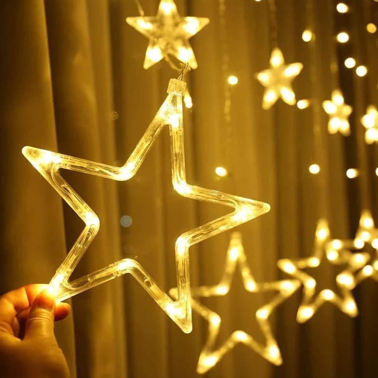 09_1b2a9534-dbb5-4503-856b-1f4e22796b21.jpg 12 Stars Curtain String Lights, Window Curtain Lights - Image 1