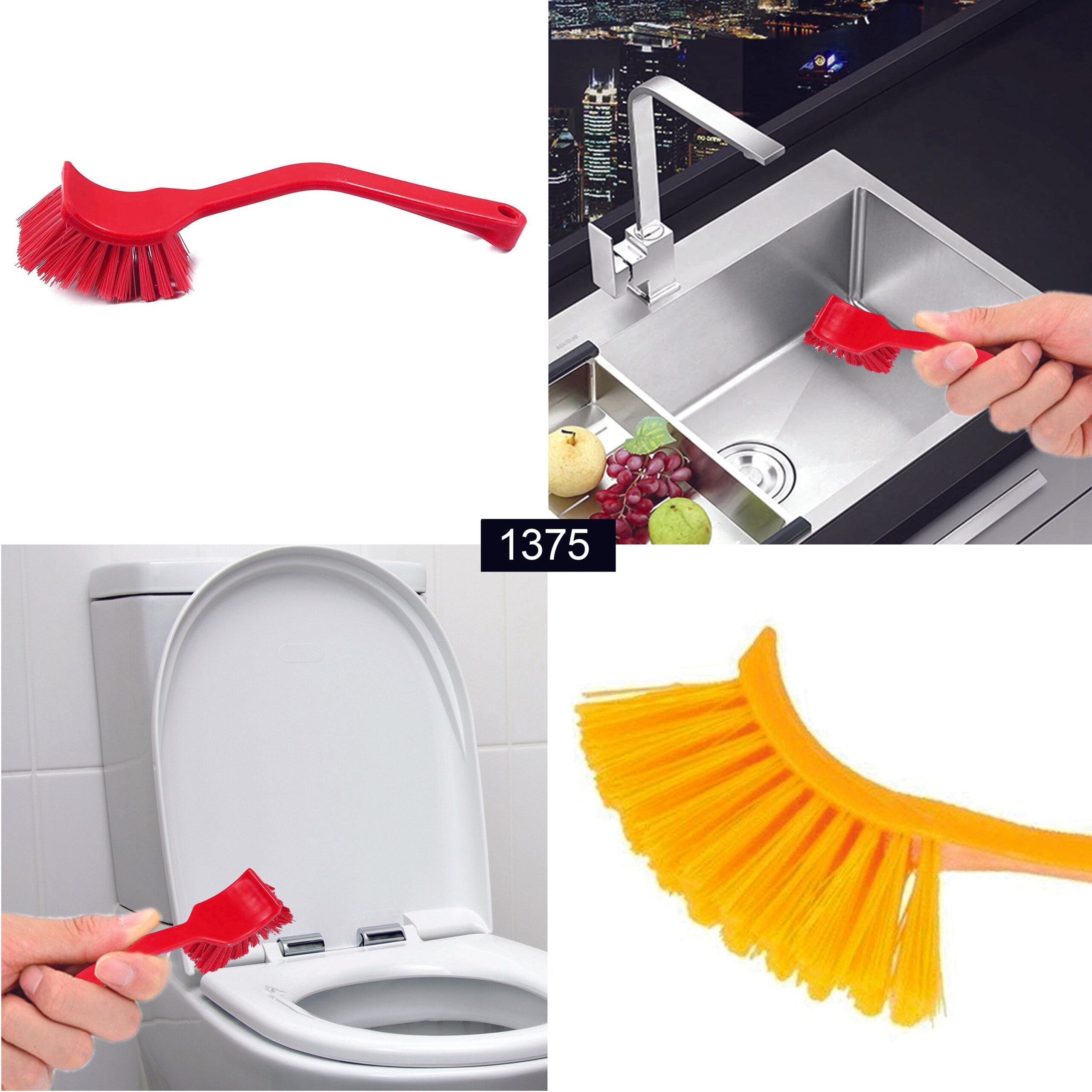 1-1FT_91d490aa-8cd9-43be-921e-0b925b5a720c.jpg Plastic Wash Basin / Toilet Seat Cleaning Brush (Multicolour) - Image 1