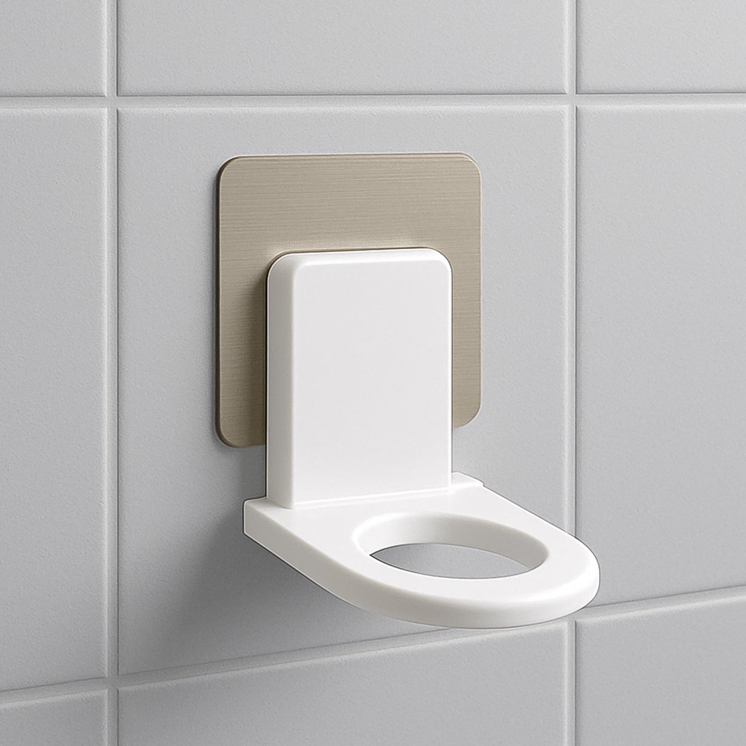 1158_shampoo_bottle_holder.jpg Wall-Mounted Adhesive Hook for Shampoo & Soap, Strong Hold (1pc) - Image 1