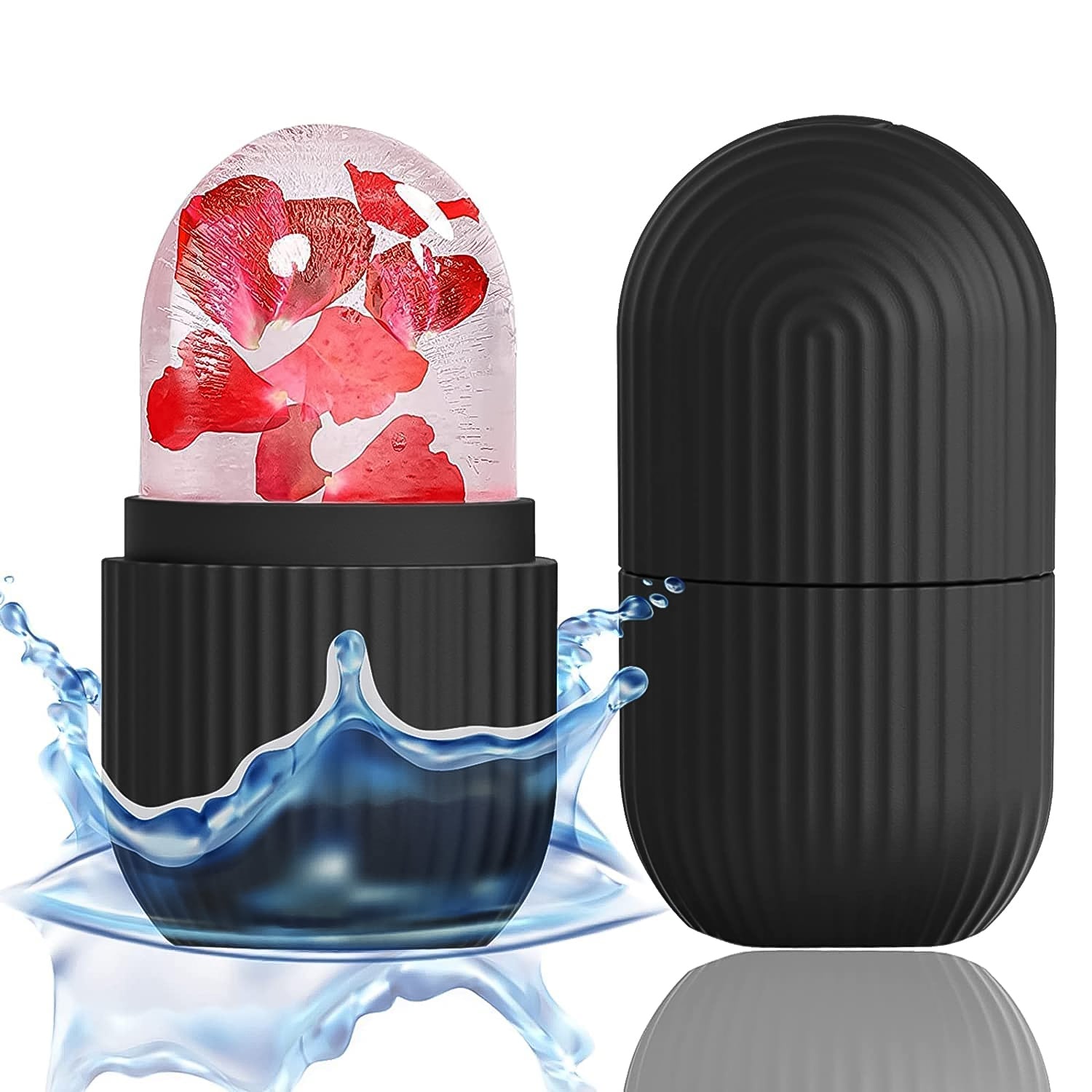 1224b_blk_face_ice_roller.jpg Face Ice Roller Massager for Swelling & Puffiness Reduction (Black) - Image 1