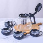 Flame Proof Glass Kettle and Cup Set with Strainer High Quality Set 24 Pc