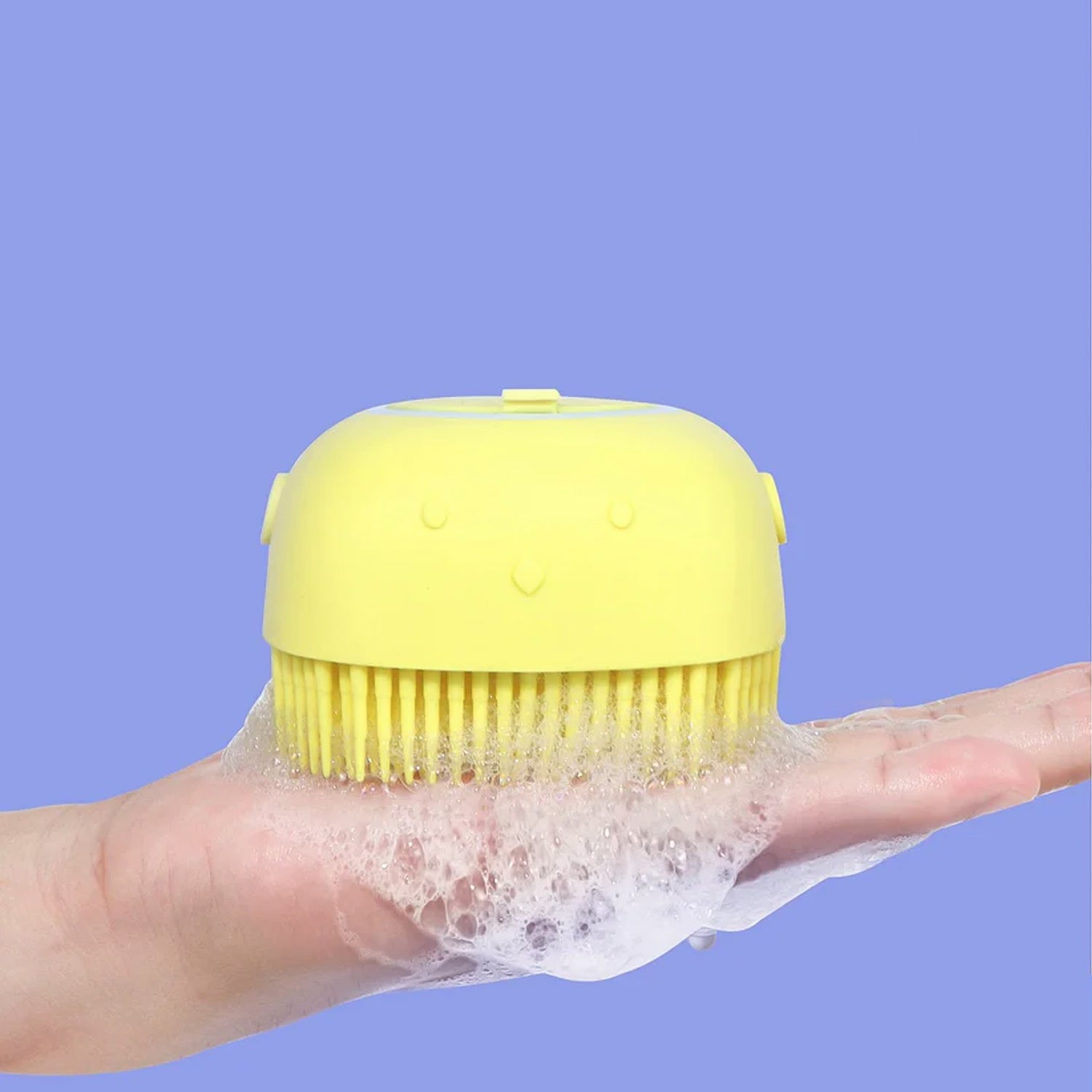 1348_silicone_bath_brush.jpg Silicone Massage Bath Body Brush Soft Bristle With Shampoo Dispenser - Image 1