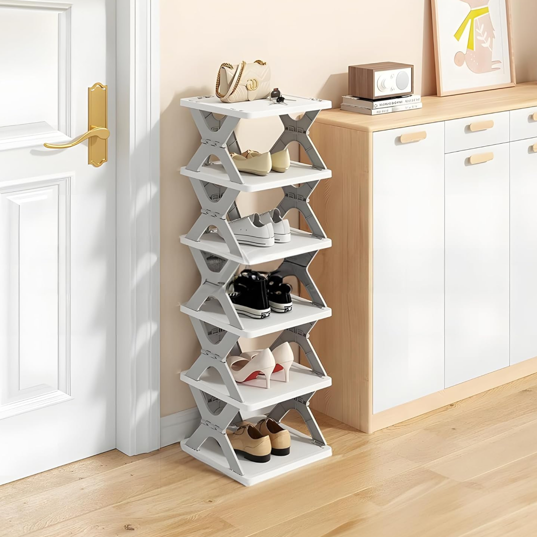 14612.png Foldable Shoe Rack (1 Pc, 8 Layers): Space-Saving, Entryway Storage - Image 1