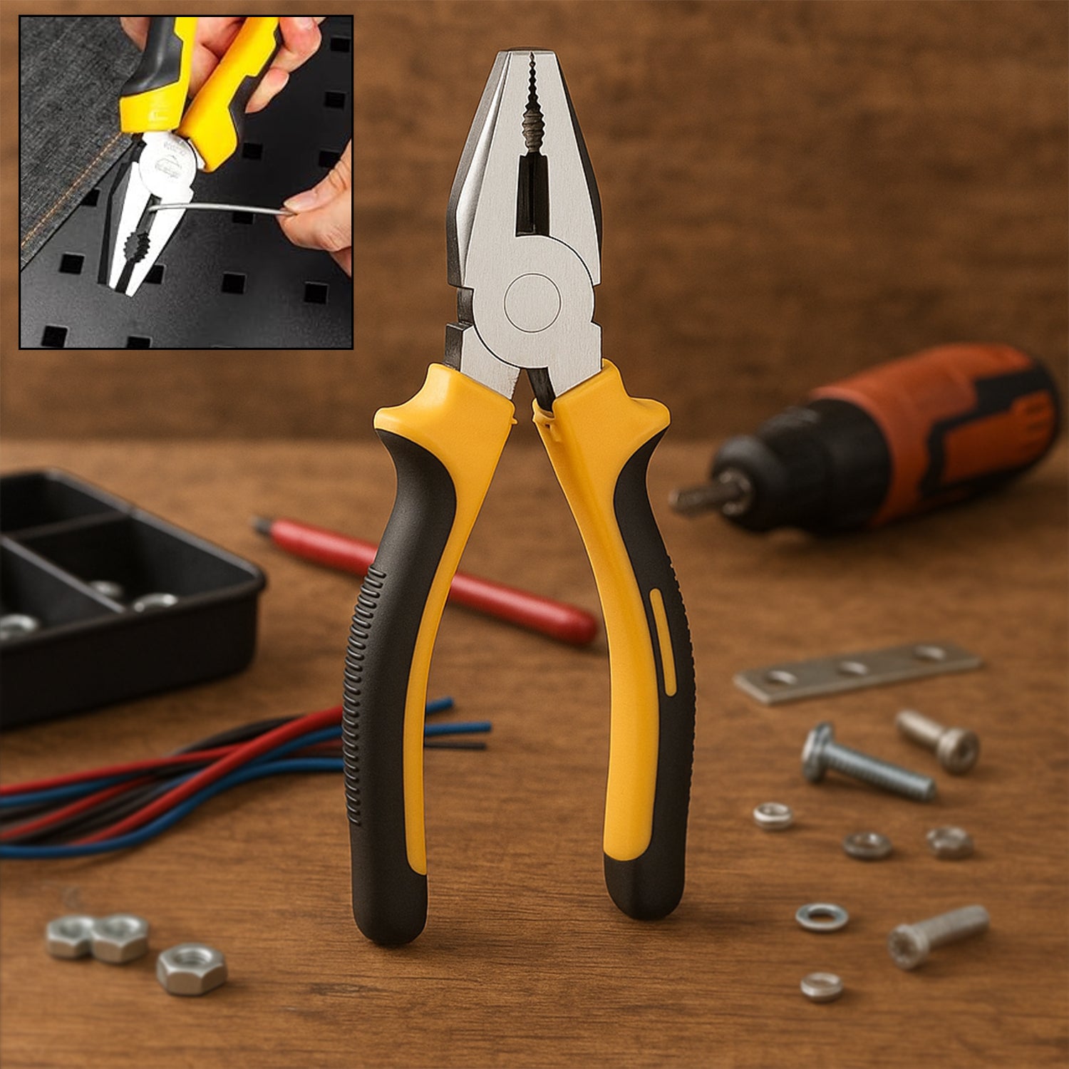 1698_pointed_plier_8inch.jpg Wire Beading Featured Repair Tool Serrated reliable efficacy Jaws 1pc - Image 1