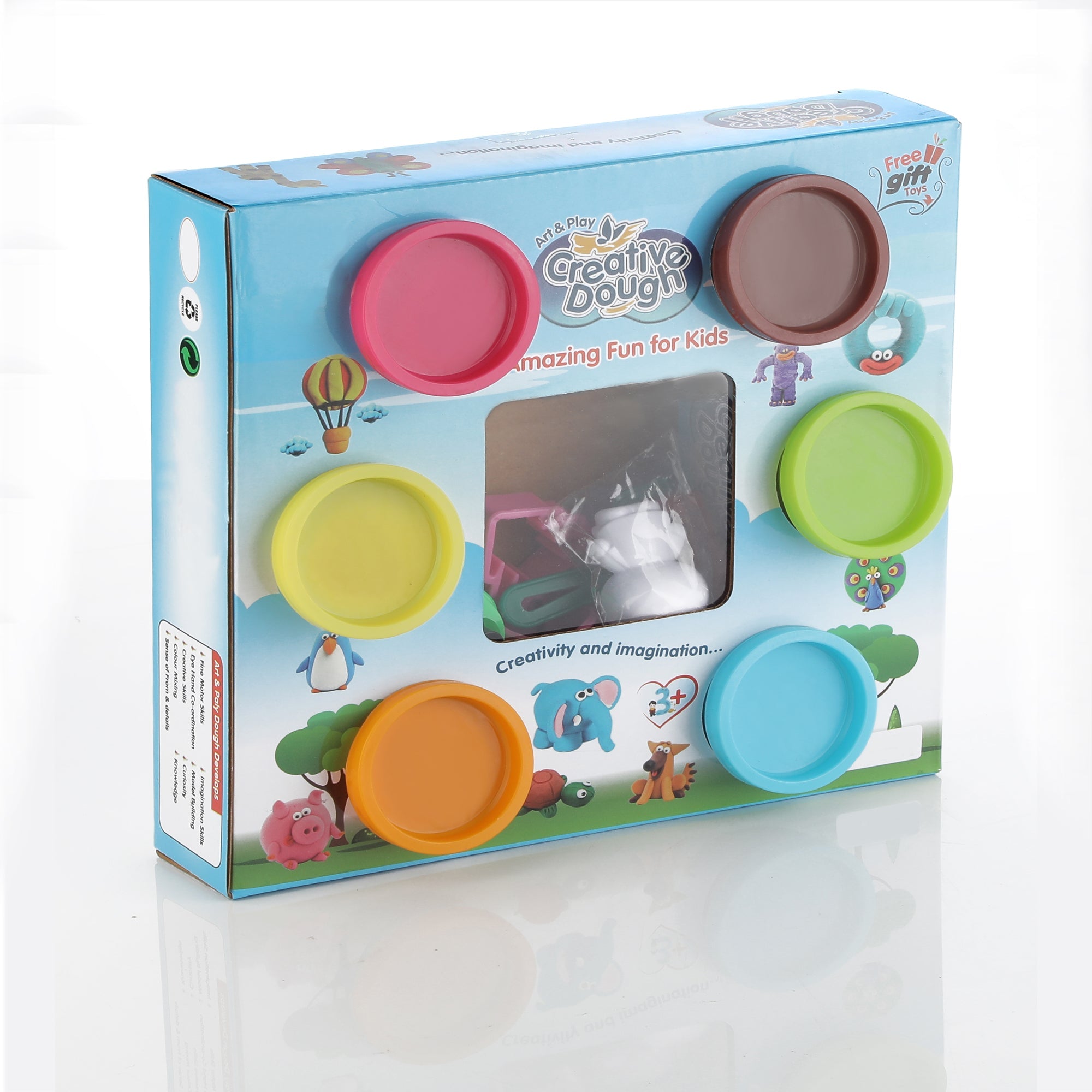 19181.jpg Non-Toxic Creative 50 Dough Clay Mould 5 Different Colors, (Pack of 6 Pcs) - Image 1