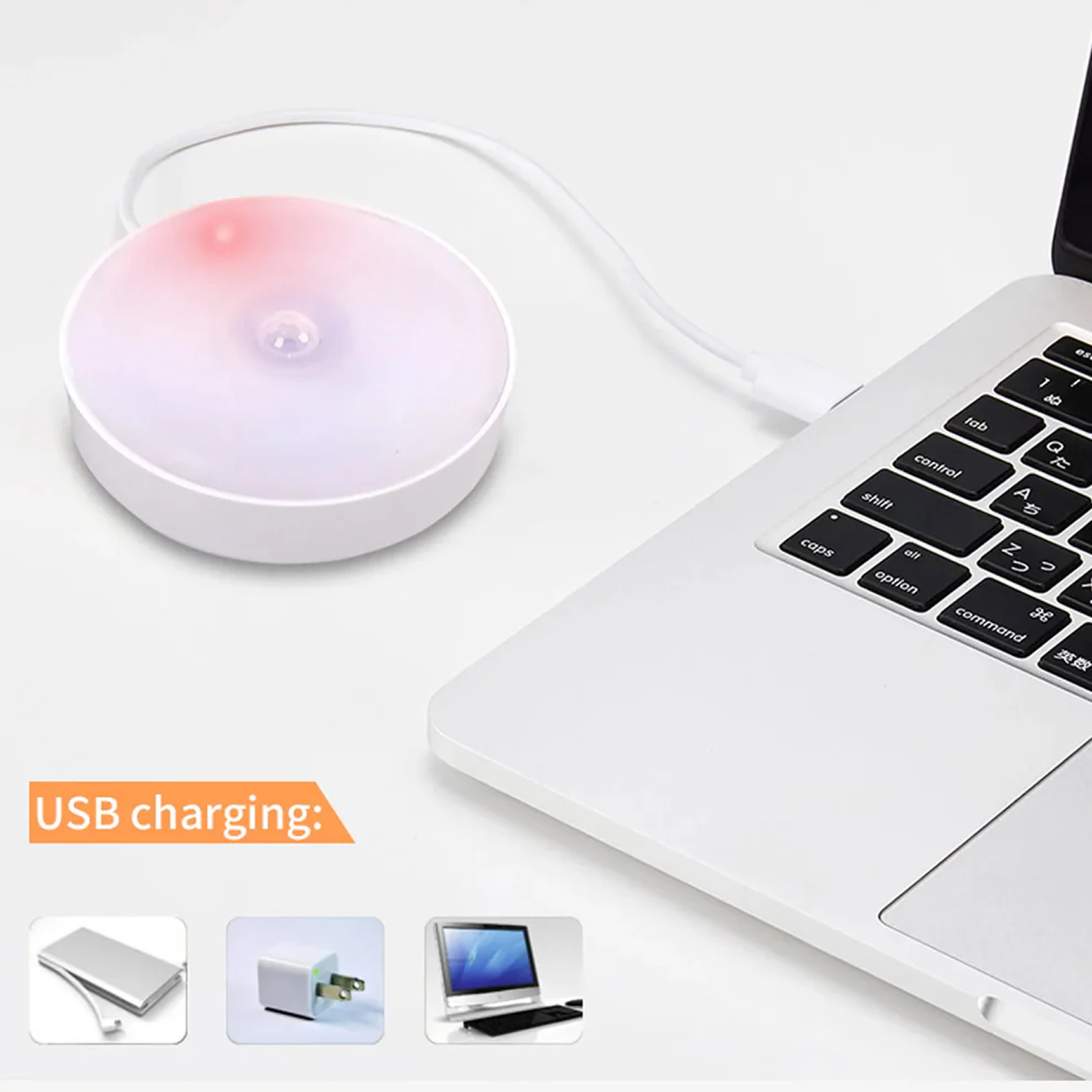 19945.png Round Shape 8 LED Motion Sensor Induction Led Light (1 Pc) - Image 1