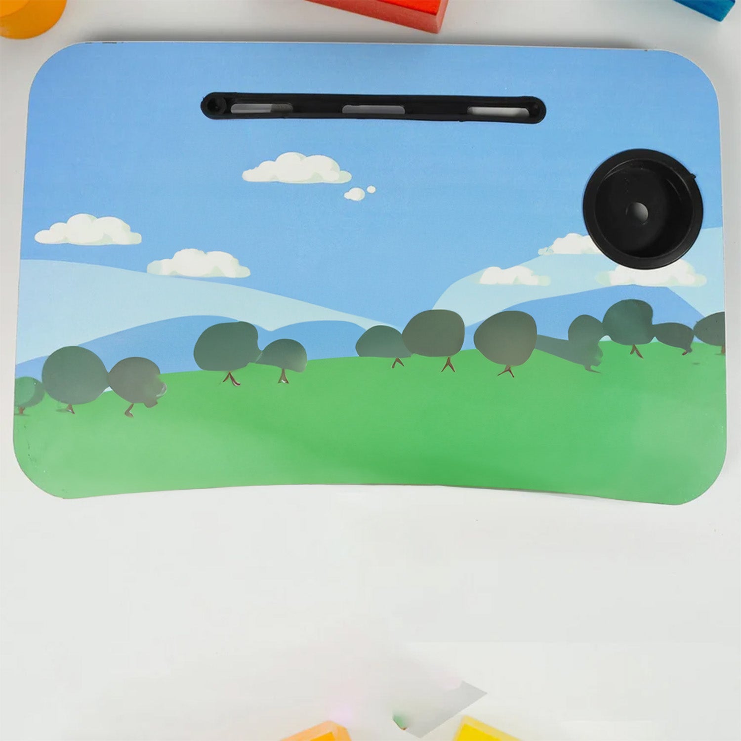 1_edb86b66-3a36-4826-8e3b-cfcd0fef77c3.jpg Kids Lapdesk with Tablet Slot and Holder - Image 1