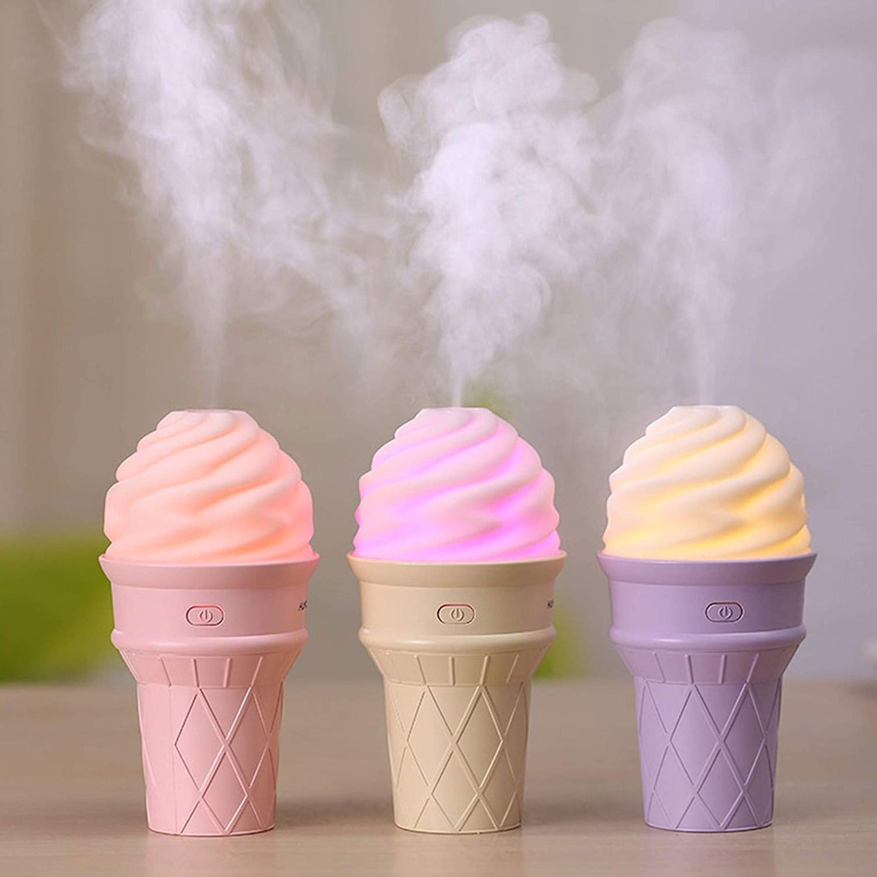 1fd09779-c155-4cd0-9edc-858942ed31b4_e6adad4f-fbb7-449a-b92b-2dd229068b81.jpg Ice Cream Design LED Humidifier for Freshening Air & Fragrance (Multicoloured) - Image 1