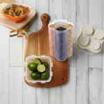Plastic Lock Food Storage 4 Section Container Jar for Grocery, Fridge Container.