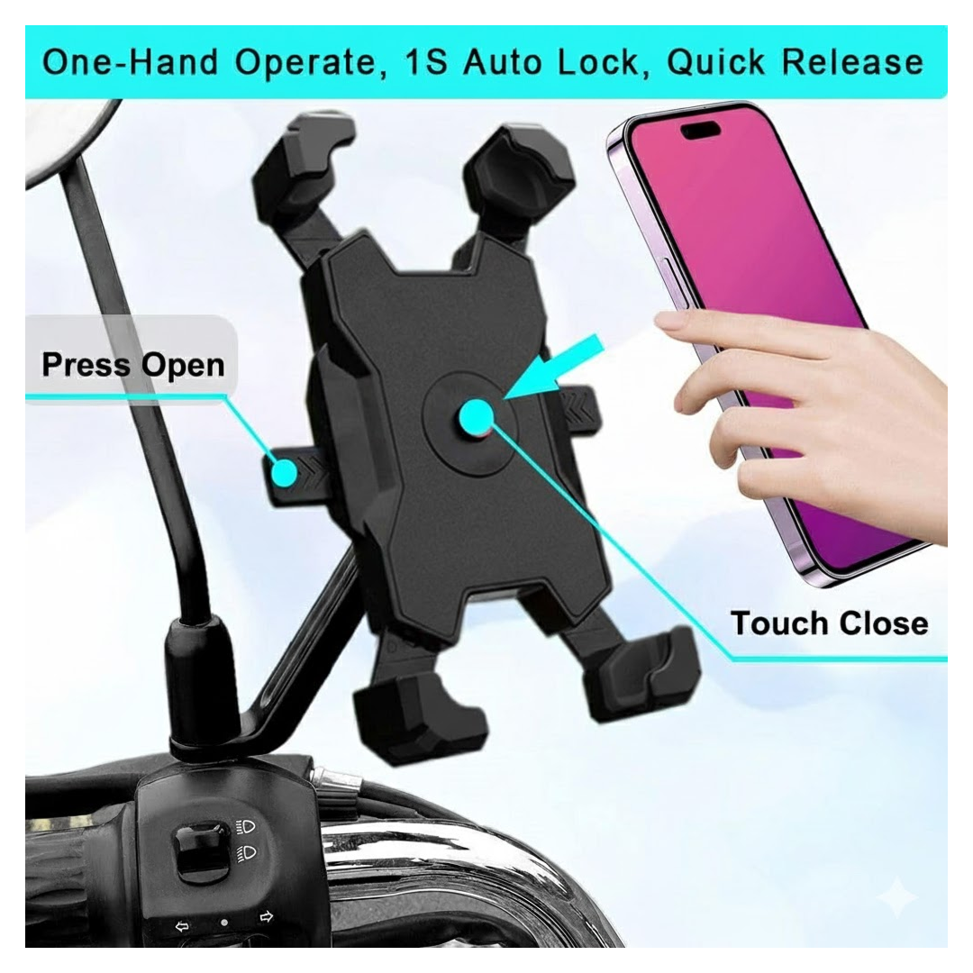 20450.png Mobile Phone Holder View Mirror Mount Solid Metal Cradle for Bike and Phones - Image 1