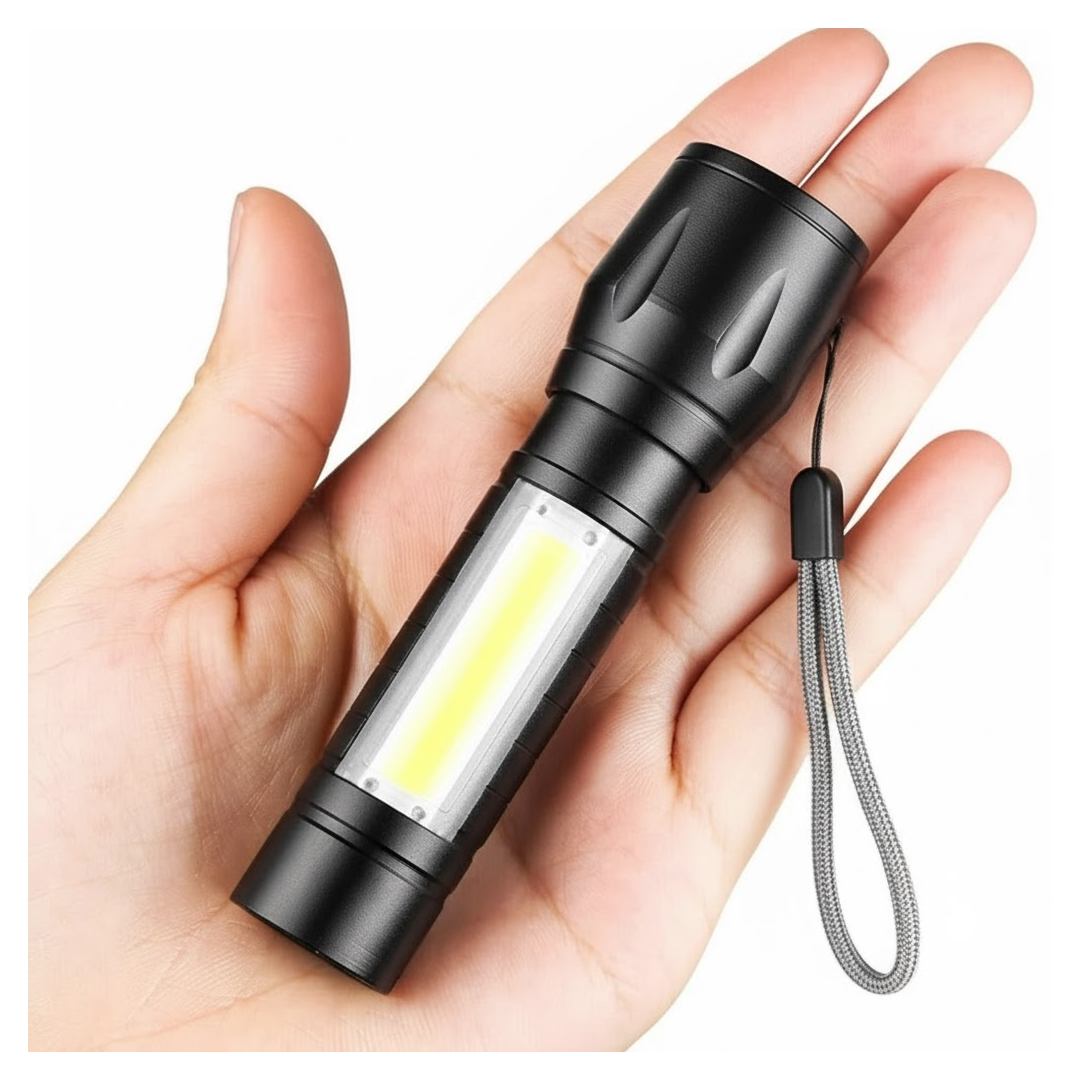 20493.png Mini Search Rechargeable LED Long Range Flashlight Emergency Light Torch - Image 1
