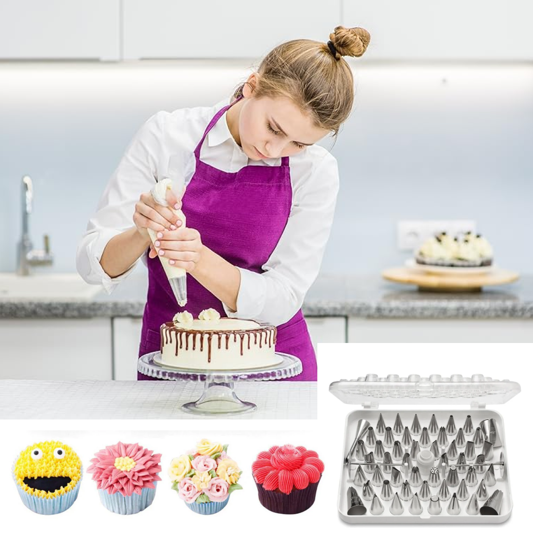 20521.png Cake Nozzle Set for Pastry Decorations (55-Piece) - Image 1