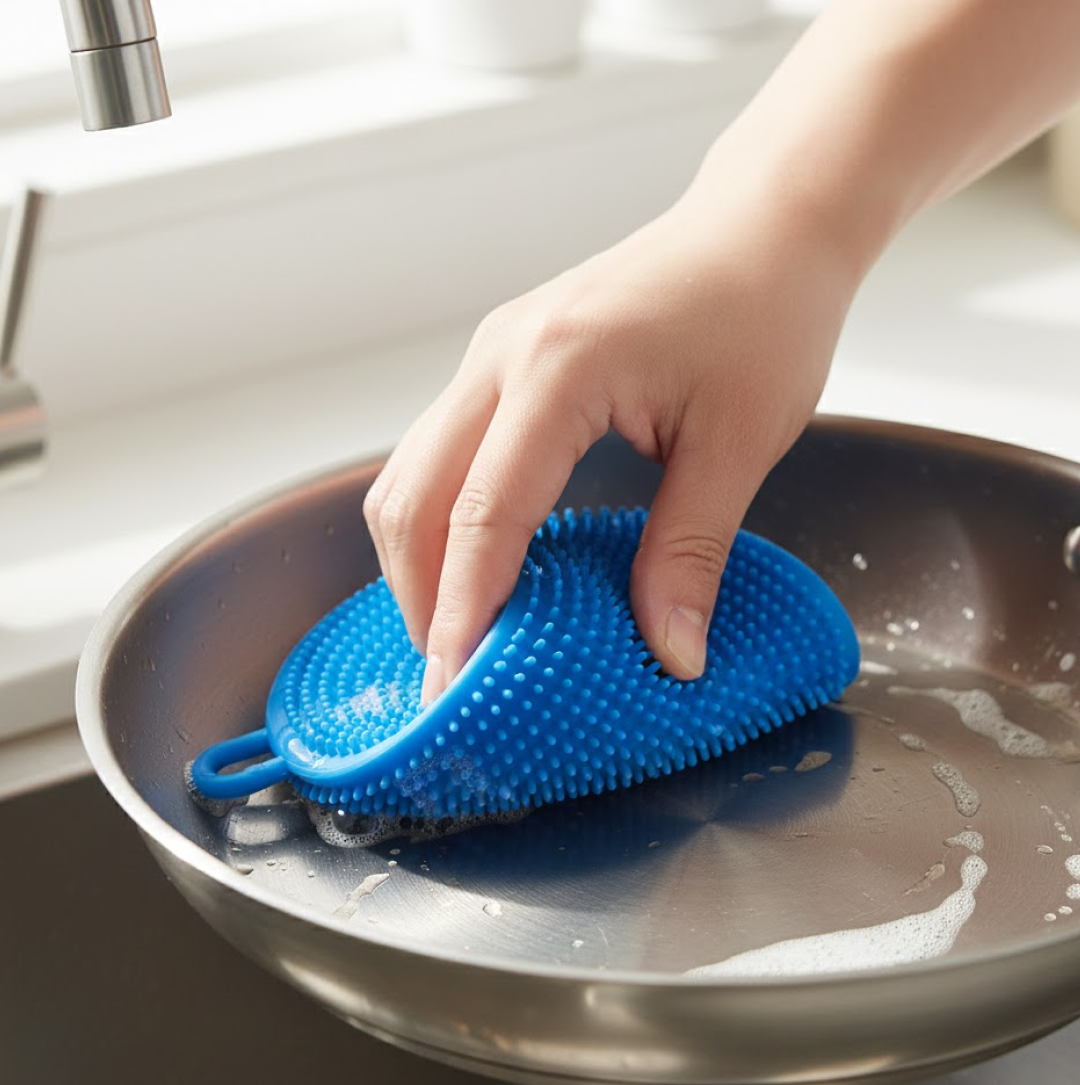2092620961.png Silicone Dish Scrubber Sponge Mildew Free, Non Stick, Heat Resistant - Image 1
