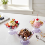 MODERN STYLE DESSERT & ICE CREAM BOWL PLASTIC 6PCS FOR HOME ,OFFICE,PARTY