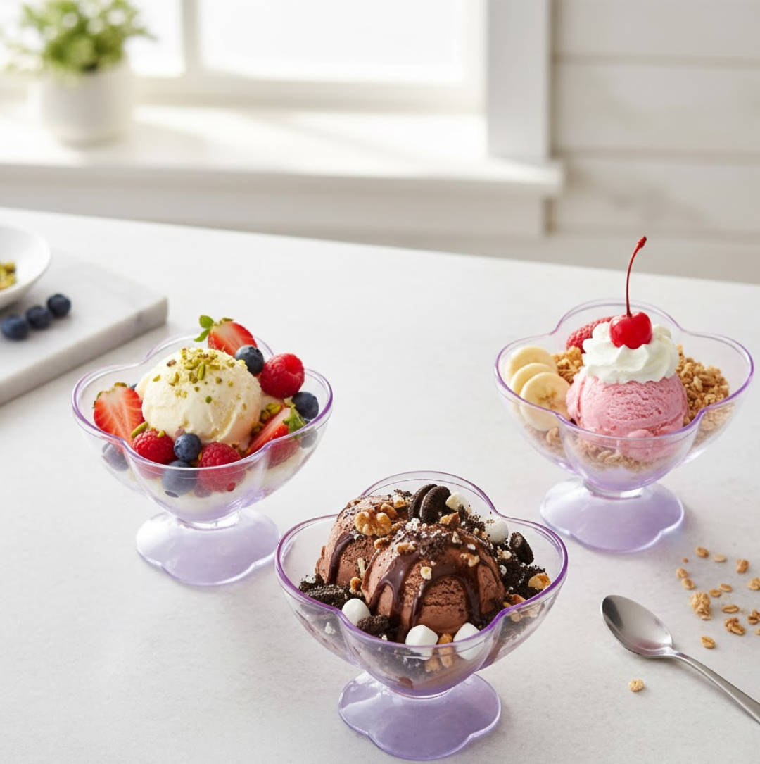 2092621027.png MODERN STYLE DESSERT & ICE CREAM BOWL PLASTIC 6PCS FOR HOME ,OFFICE,PARTY - Image 1