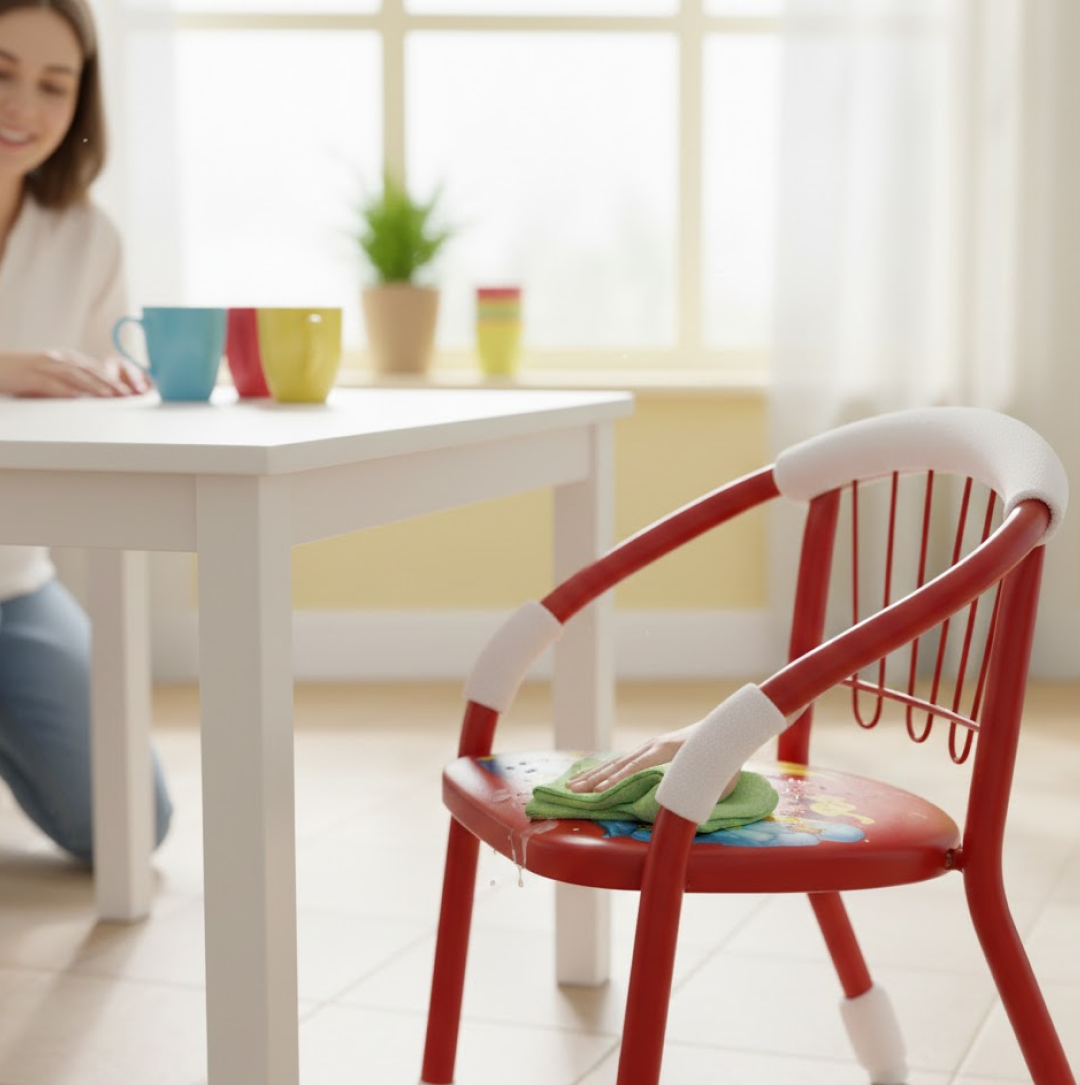 2092621070.png Multicolor Cartoon Design Baby Chair with Metal Kids Chair with Foam Arm Support for Kids 4 Pcs - Image 1