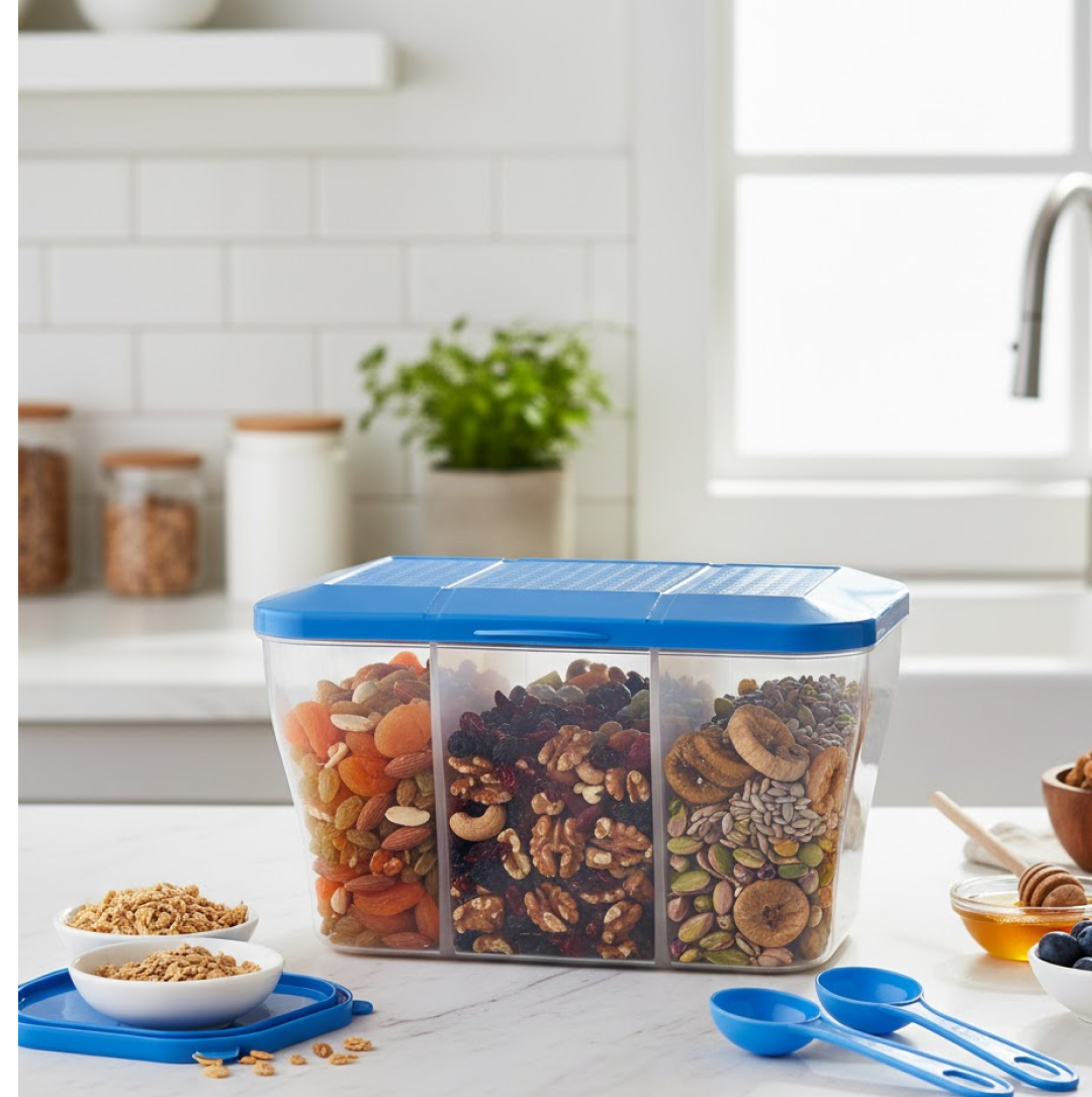 2092621403.png Plastic Square Storage Organiser Container (750ML Capacity) - Image 1