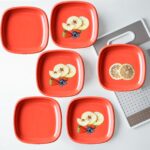 Microwave Safe Quarter Plates Square 6 Pcs,