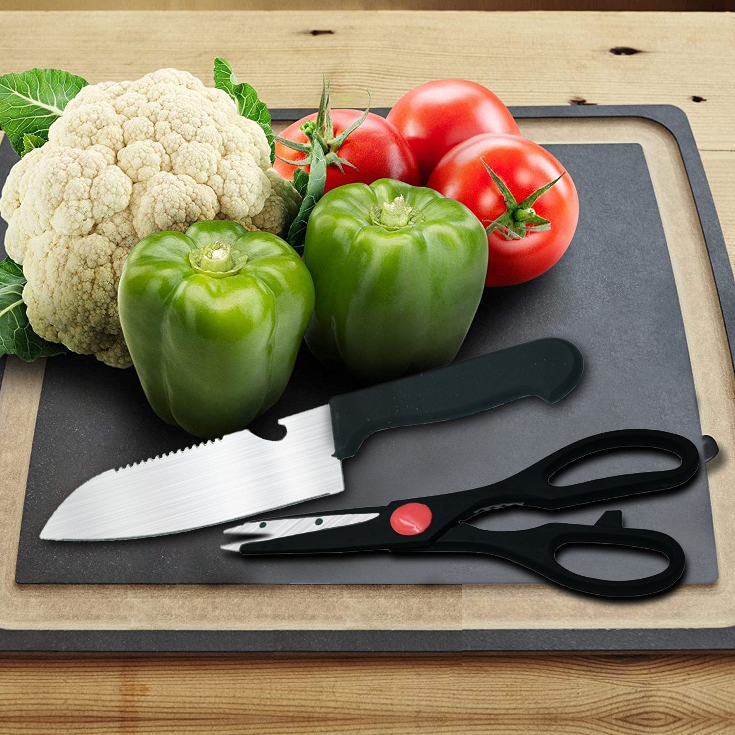 257607_1.jpg Stainless Kitchen Tool Set – Butcher Knife, Standard Knife, Peeler & Scissor (4 Pcs) - Image 1