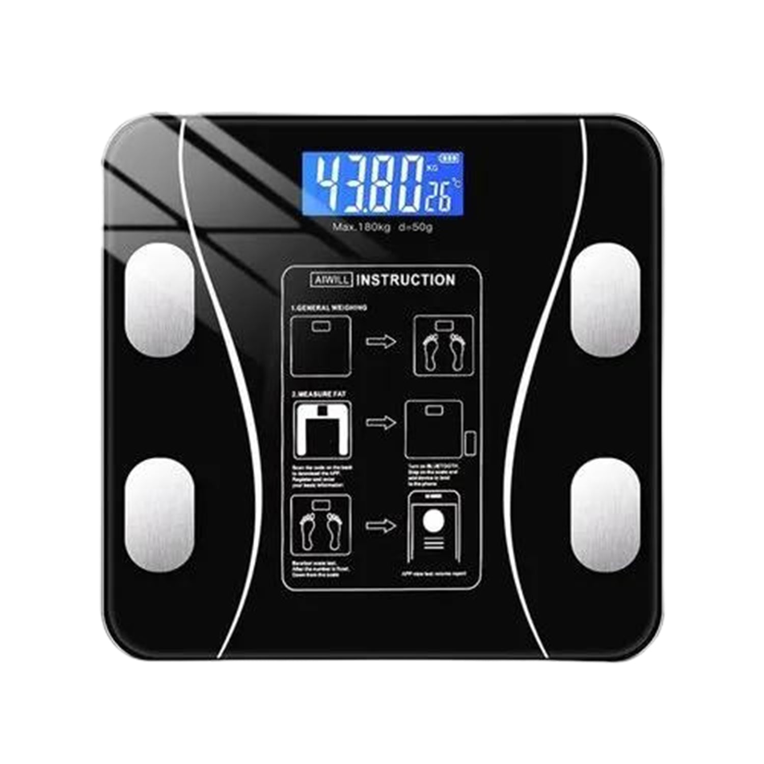 2_08f8d3bf-dfb7-479f-b017-1f285fd140e4.jpg Bluetooth Digital Body Fat & Weight Scale with BMI Tracking for iOS & Android - Image 1