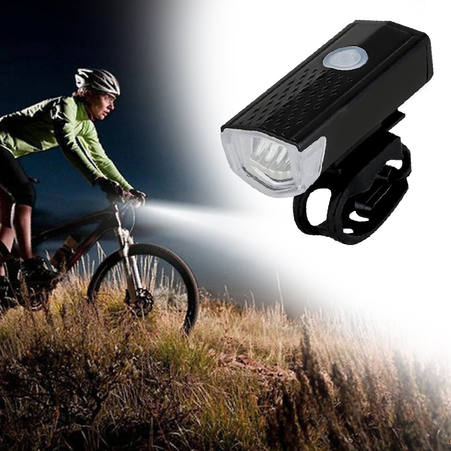 2_818cce62-c714-4b96-9702-0c9ed4166f1d.jpg USB Rechargeable 400 Lumen Bicycle Front Headlight Cycle Light Set - Image 1