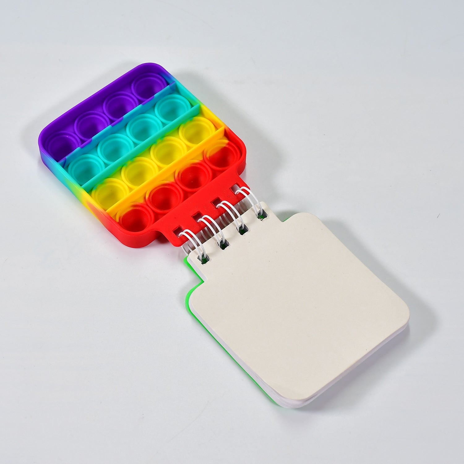 2_83a47c87-dbe8-4741-906e-2a8c148d0455.jpg Square it Fidget Spiral Notebook Bubble Push Silicon Toy School Use - Image 1