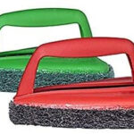Bathroom Brush with abrasive scrubber for superior tile cleaning