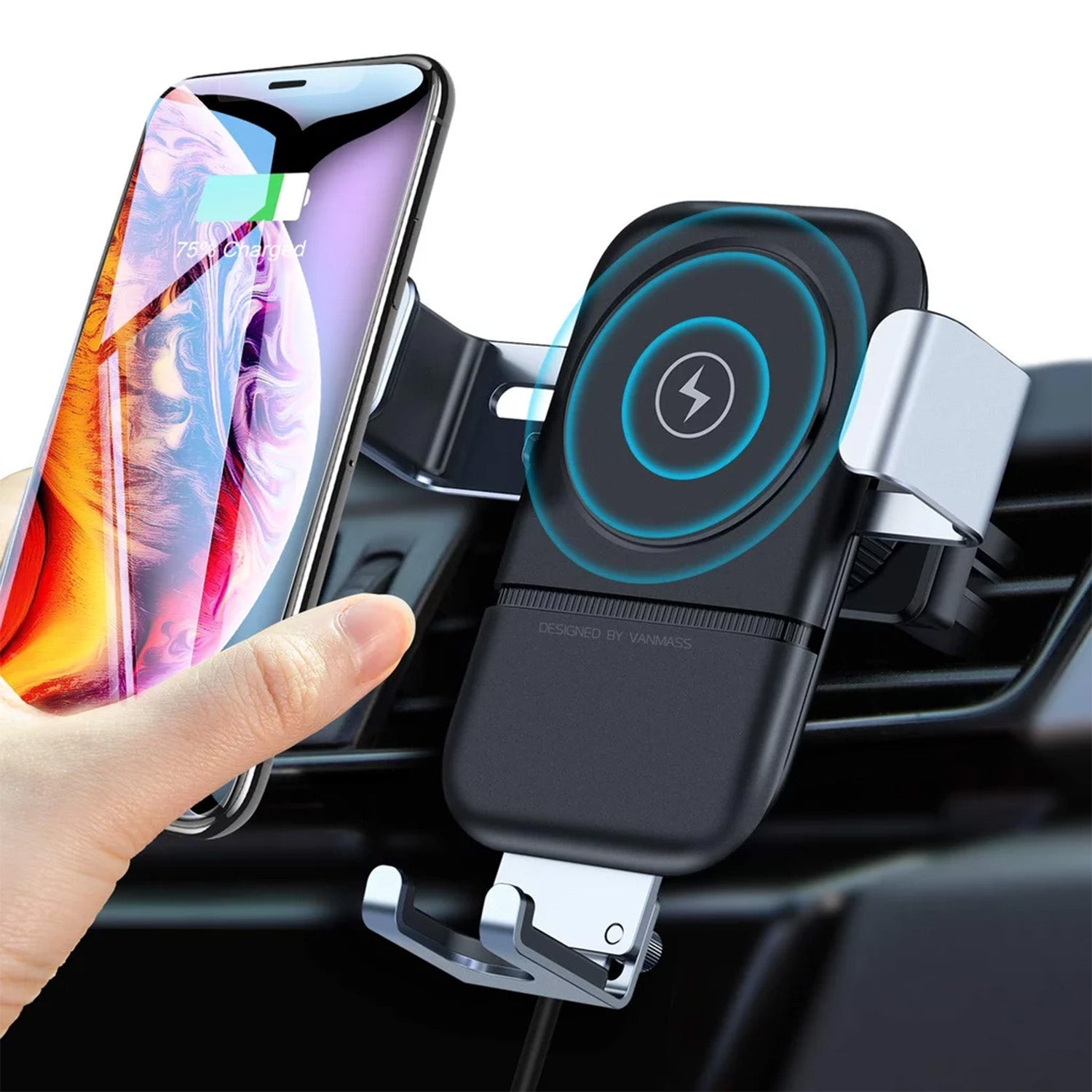 2_ab8ef174-0e60-4b04-8307-00969d12627c.jpg Car Phone Holder Wireless Car Charger 10W Qi Fast Charging Car Charger - Image 1