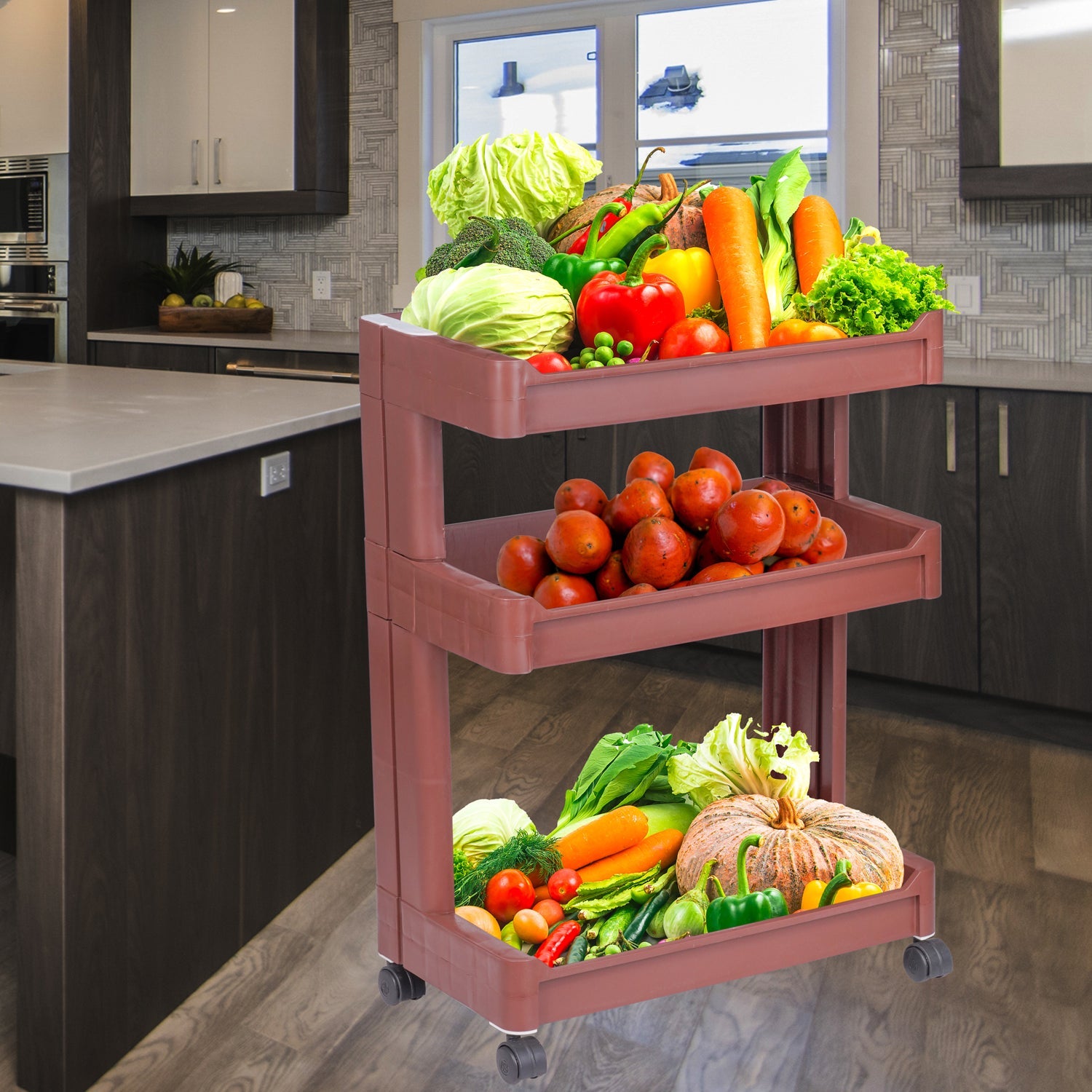 2_e71af0eb-ea82-43ea-b19e-88e780d12fb4.jpg Plastic Serving Trolley Kitchen bar cart for bar, Living Room - Image 1