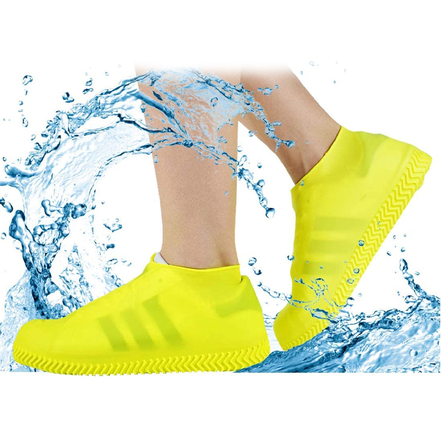 2image_4bd6e0b0-7517-4bea-860d-725bd6dddfe9.jpg Non-Slip Silicone Reusable Waterproof Boot Shoe Cover (Medium, Mix Color) - Image 1
