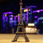 Antique 3D Eiffel Tower Statue - Metal Paris Landmark Decorative Showpiece