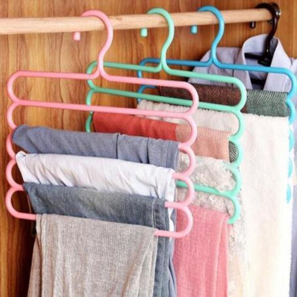 3_61214108-c854-4bf4-abc5-6d604cebe919.jpg 5 in 1 Multipurpose Plastic Hanger, Assorted (5-Layer) - Image 1
