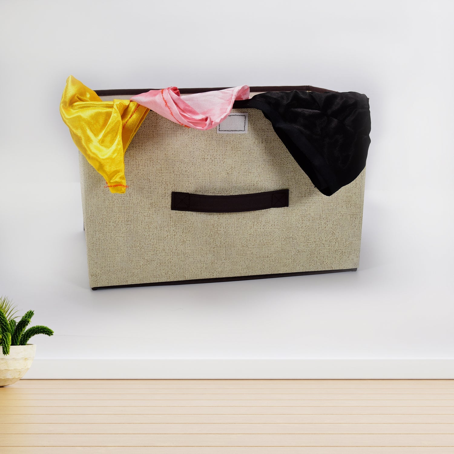 3_a65e003b-59fe-48db-9d67-b10430fcdfff.jpg Foldable Storage Box with Lid and Handles Cotton Linen Organizer for Nursery - Image 1