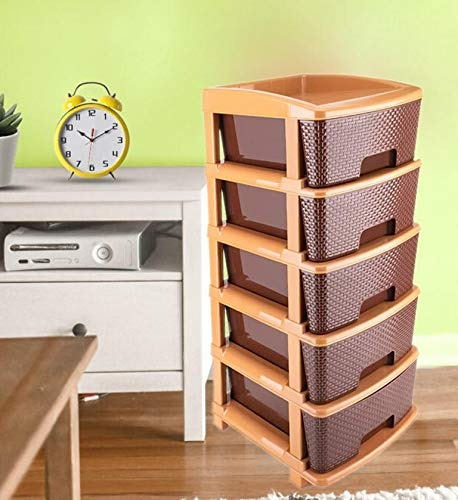 3_dcb3275b-51aa-452f-87ea-a81379a0cefb.jpg 5tier Plastic Modular Drawer System For Multiple Use (Brown colour) - Image 1