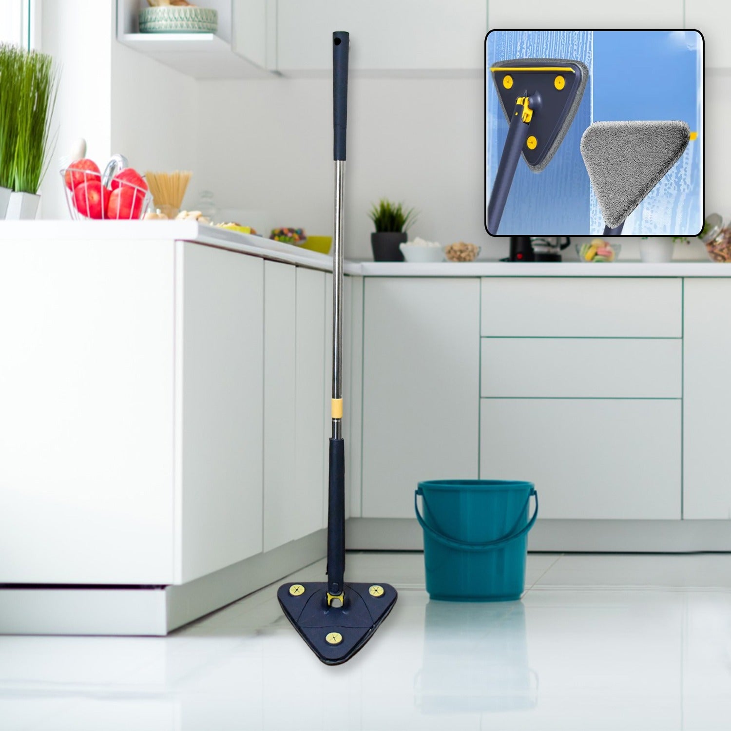 3ae5c908-71db-49c4-9e59-189aebe63c34.jpg Rotatable Adjustable Triangle Cleaning Mop Triangle Mop with Long Handle(1 Pc) - Image 1