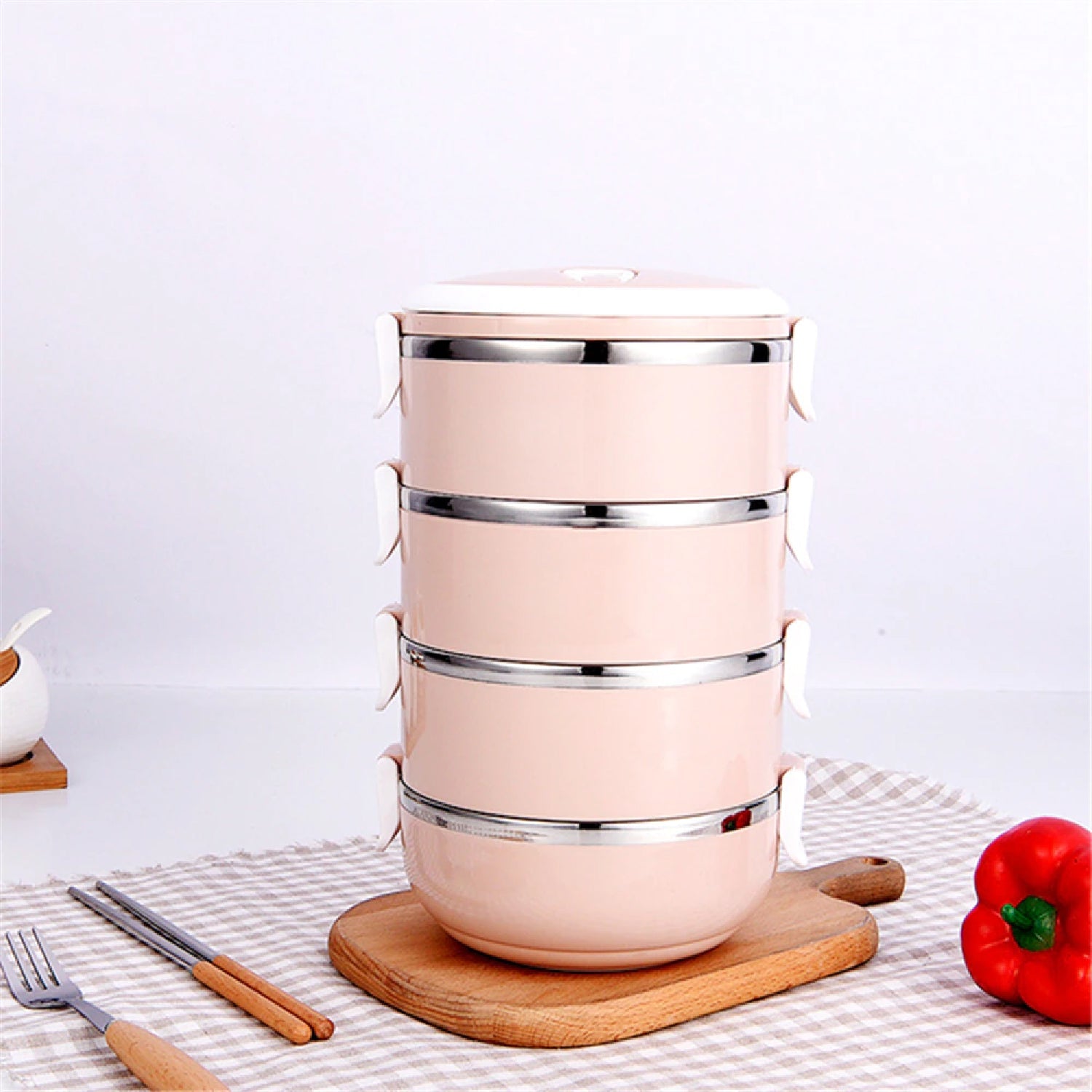 3image_7fb3348e-190b-4c79-b0d3-afdac3621a27.jpg Multi Layer Stainless Steel Hot Lunch Box (4 Layer) - Image 1
