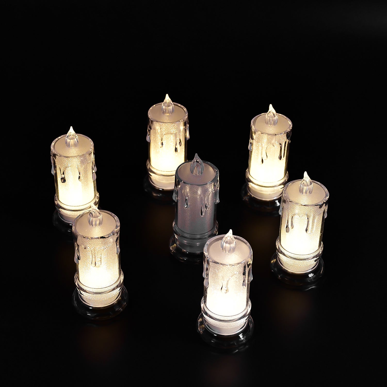3image_bc036890-2c48-4365-9351-28b463076779.jpg Big Flameless Melted Design Candles Set, Diwali (12 pcs) - Image 1