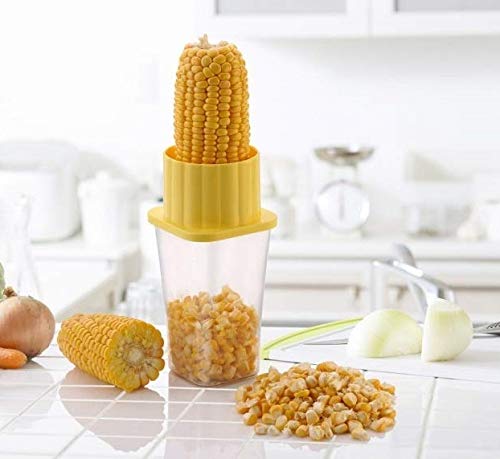 41n-XXYSQuL.jpg Multi Use Plastic Corn Stripper Cob Remover Bowl - Image 1