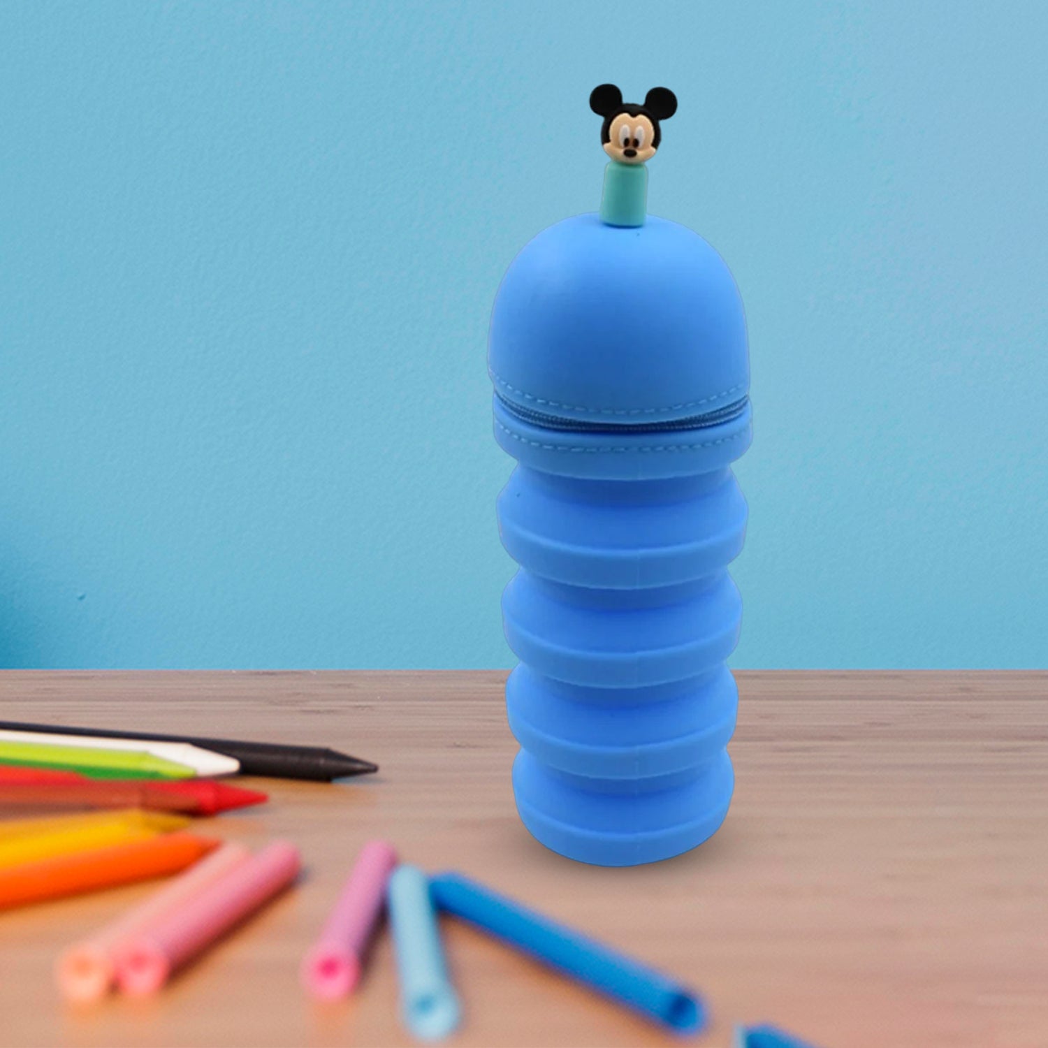 4544_pencil_case_with_zipper.jpg Silicone Telescopic Pencil Case – Large Capacity Zipper Case for School & Office - Image 1