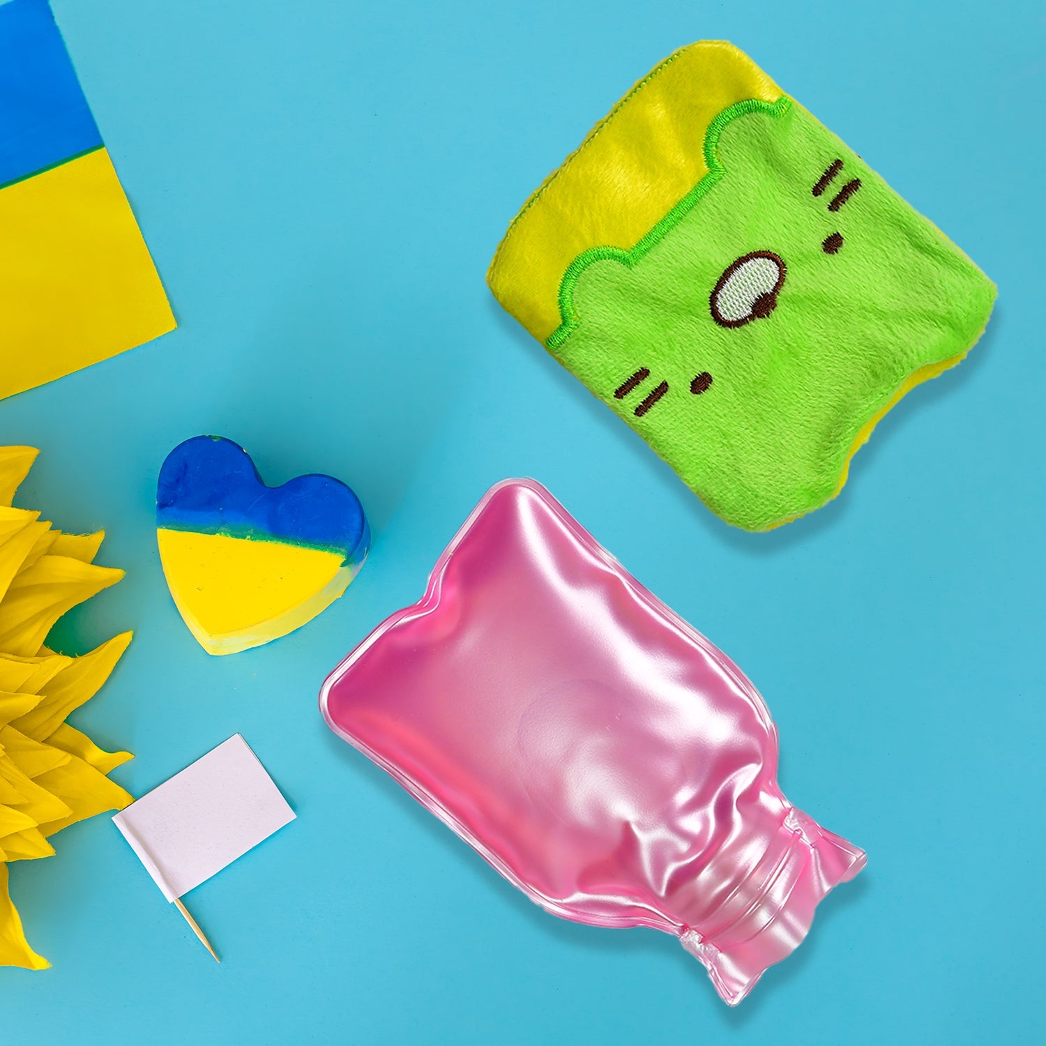 4_5987eb09-eaf4-4316-a93a-a5babb72821f.jpg Green Kitty Hot Water Bag with Cover for Pain Relief & Warmth - Image 1