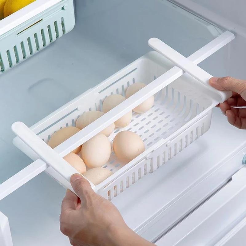 4_85b3aaea-20e3-43ac-8167-63437ea12b87.jpg Expandable Adjustable Multipurpose Fridge Storage Basket ( 1 pcs ) - Image 1