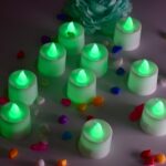 Green Flameless LED Tealights Smokeless Candles for Home Decoration Pack of 24