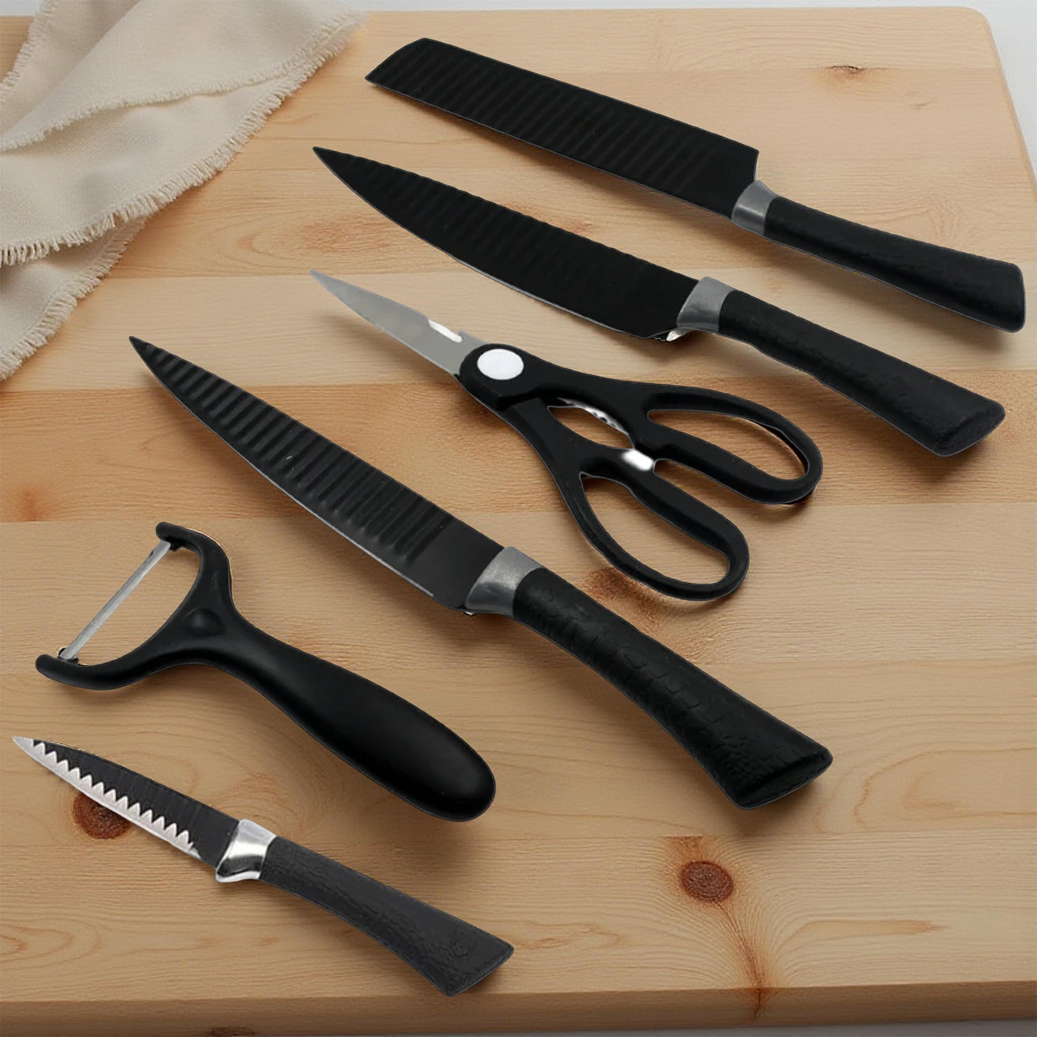5629_kitchen_knife_6pc_set.jpg 6 Pcs Professional Kitchen Knife Set with Non-Slip Handle, Peeler & Scissor - Image 1
