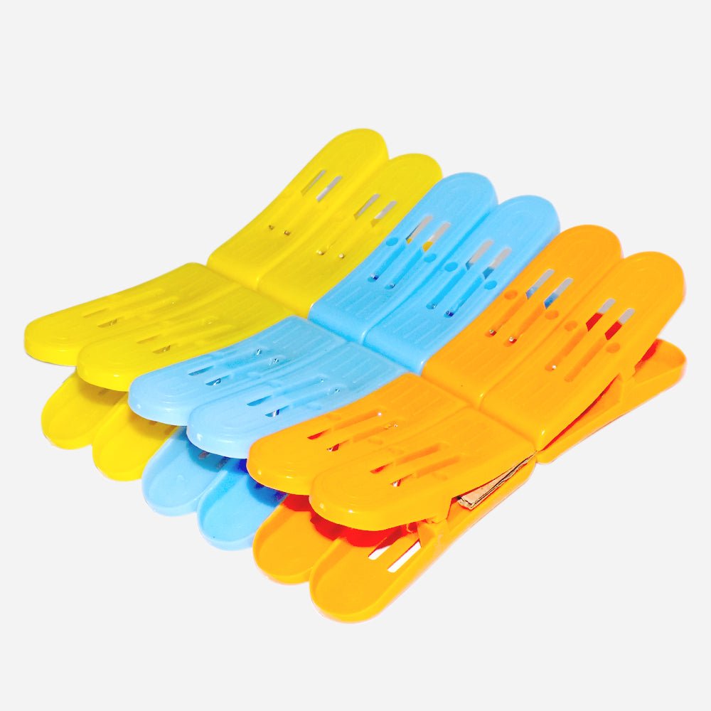 5_21d95dc6-2012-458b-b2c5-6e6145eeb052.jpg Plastic Cloth Double Pin Clips for cloth Dying cloth (multicolour) (Pack of 12) - Image 1