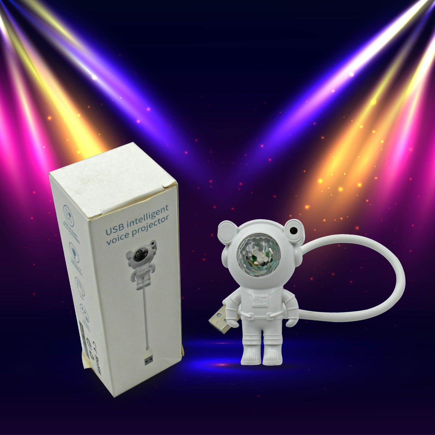 5_e8ee7c1c-58c4-44fc-8fe2-51eb1b4d5818.jpg USB Intelligent Voice Projector Astro Night Light Projector, Galaxy Light Star Projector, Cartoon Light, LED Light, Desk Lamp, Mini Night Light, Cartoon Reading Lamp, USB Port for Kids Room Adults Bedroom Party Gaming Room - Image 1